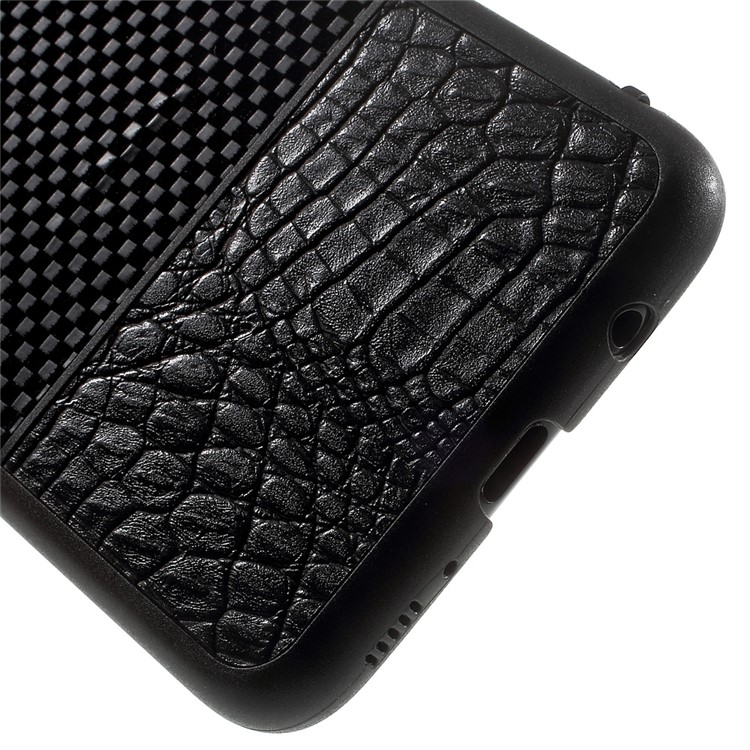 Crocodile Texture Leather Coated Splicing Lattice Pattern PC Case for Samsung Galaxy S8 Plus G955 - Black-6