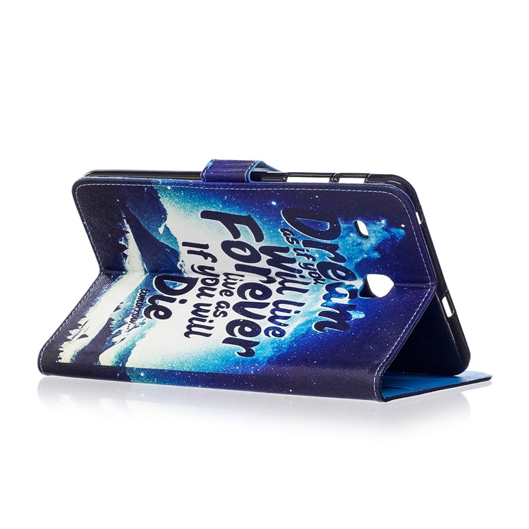 Pattern Printing Leather Wallet Stand Case for Samsung Galaxy Tab E 8.0 T375 T377 - Quote-3