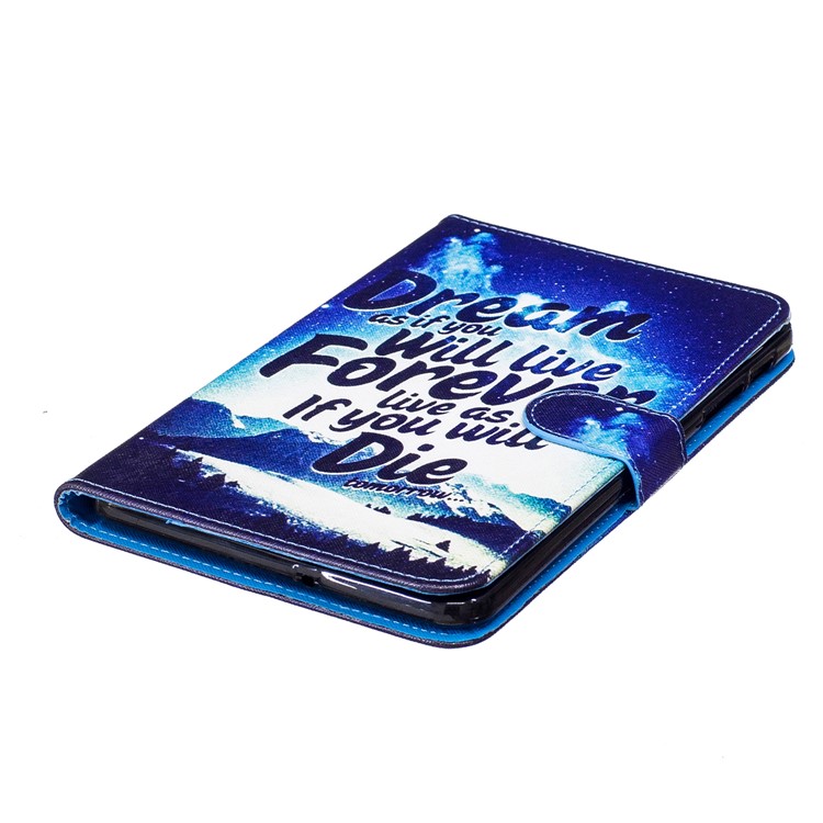 Pattern Printing Leather Wallet Stand Case for Samsung Galaxy Tab E 8.0 T375 T377 - Quote-5