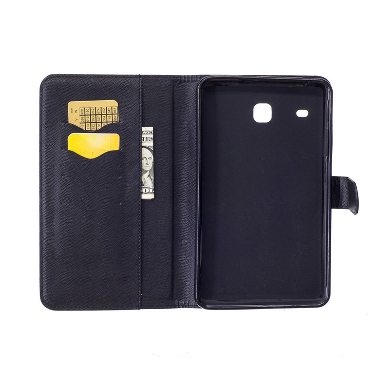 Pattern Printing Leather Wallet Stand Case for Samsung Galaxy Tab E 8.0 T375 T377 - Quote-6
