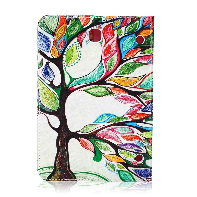 Pattern Printing Leather Wallet Flip Case for Samsung Galaxy Tab S2 8.0 T710 T715 / T719N - Colorized Tree-2