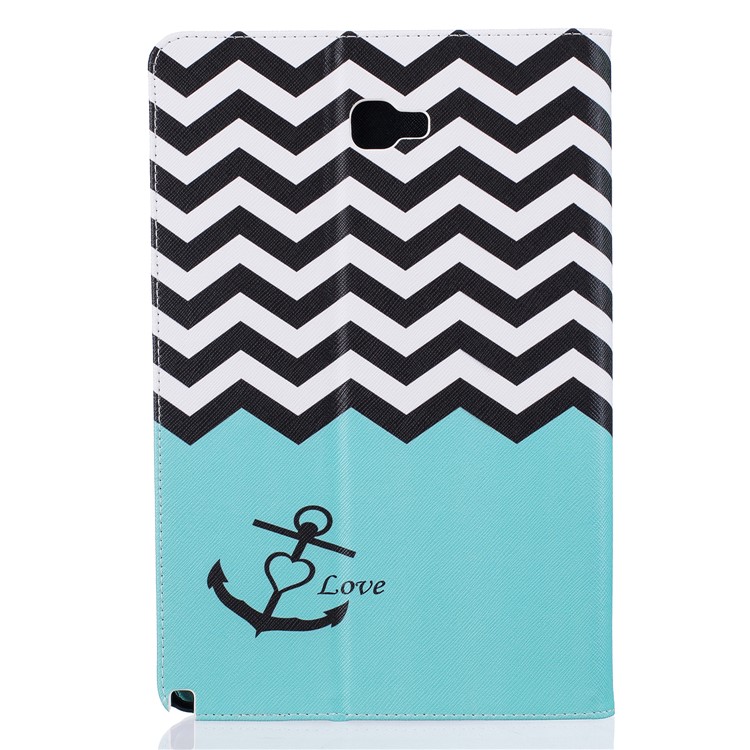 Patterned Wallet Leather Flip Case for Samsung Galaxy Galaxy Tab A 10.1 (2016) P850 - Chevron and Anchor-3
