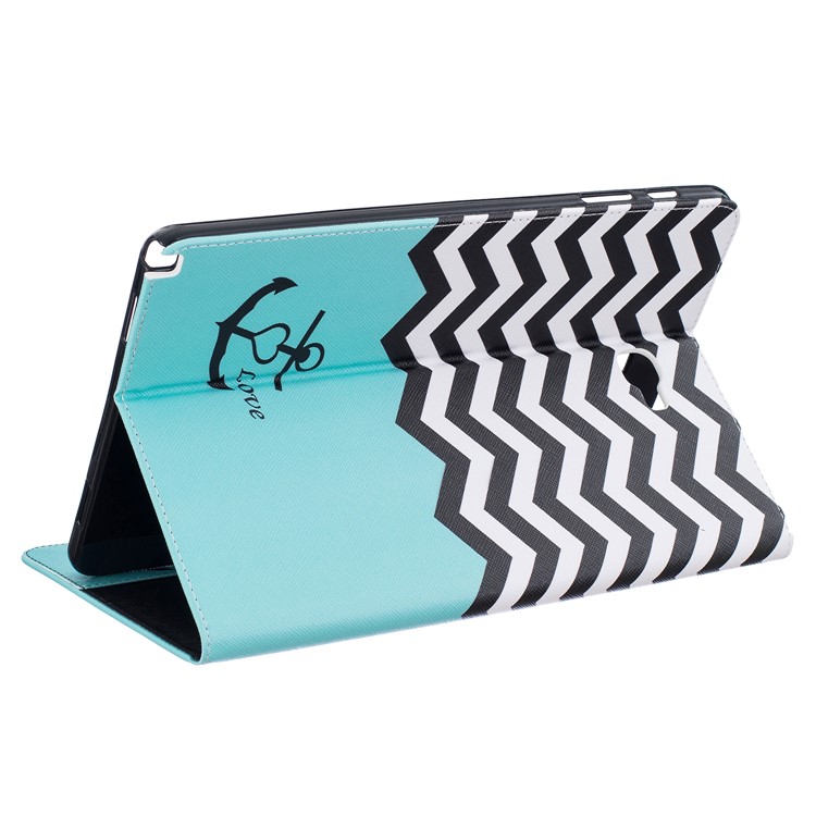Patterned Wallet Leather Flip Case for Samsung Galaxy Galaxy Tab A 10.1 (2016) P850 - Chevron and Anchor-4