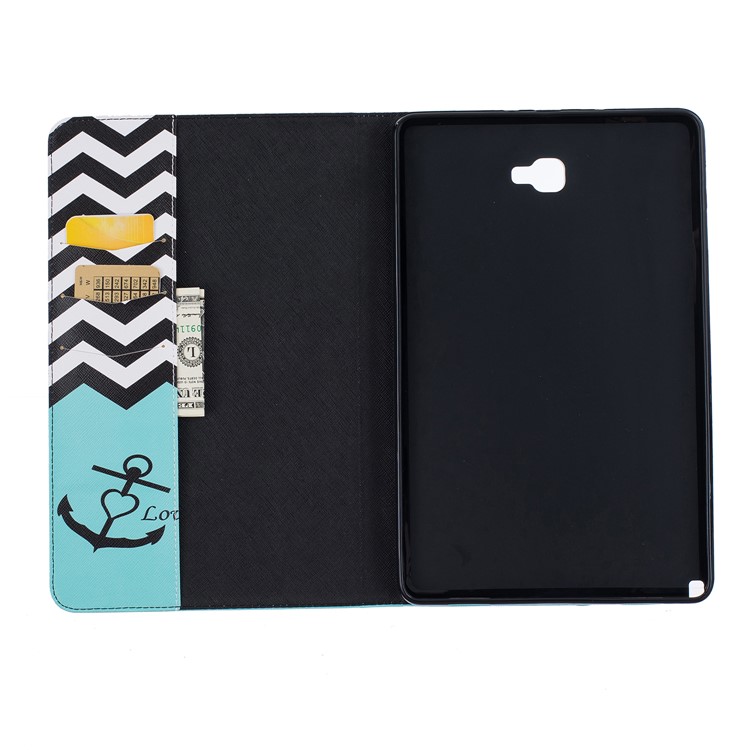 Patterned Wallet Leather Flip Case for Samsung Galaxy Galaxy Tab A 10.1 (2016) P850 - Chevron and Anchor-8