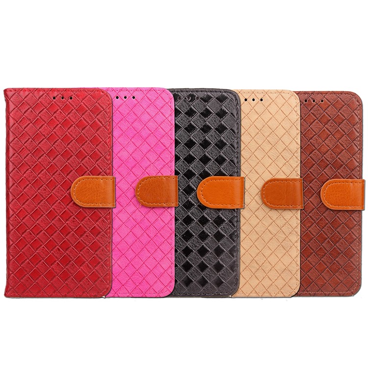 For Samsung Galaxy S8 G950 Two-tone Woven Pattern Protective Case with Stand - Black-10