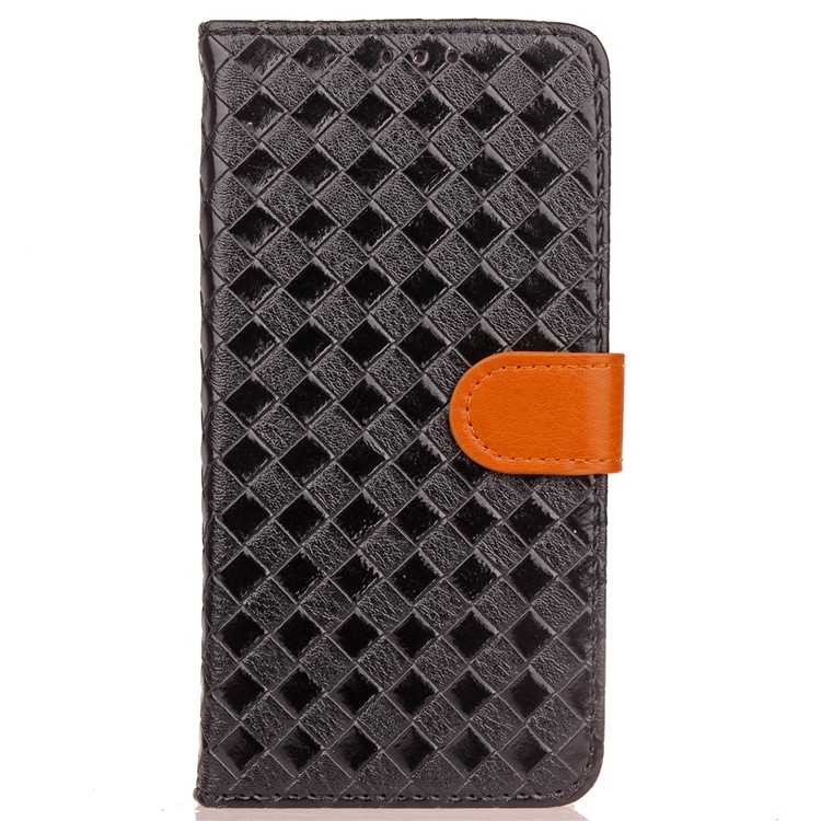 For Samsung Galaxy S8 G950 Two-tone Woven Pattern Protective Case with Stand - Black-2