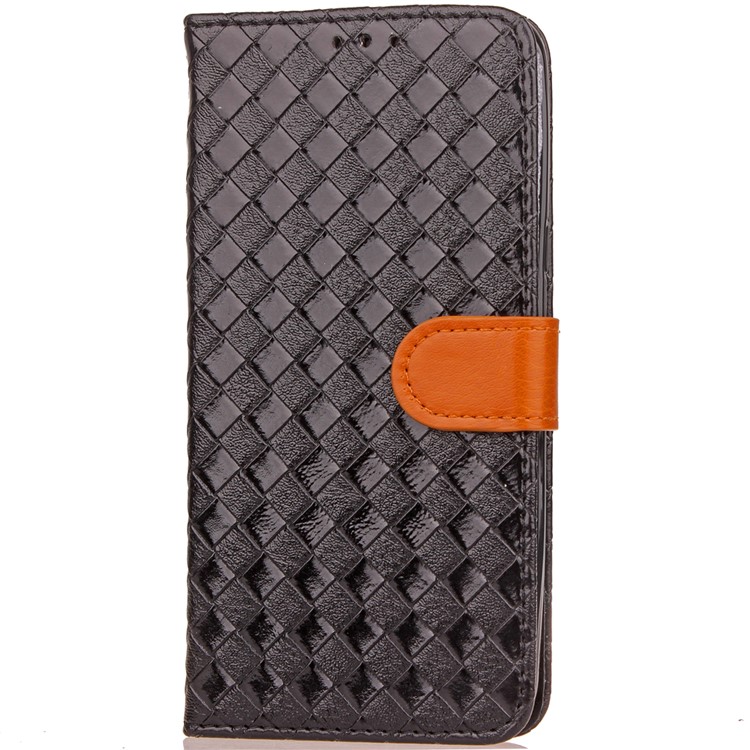 For Samsung Galaxy S8 G950 Two-tone Woven Pattern Protective Case with Stand - Black-5