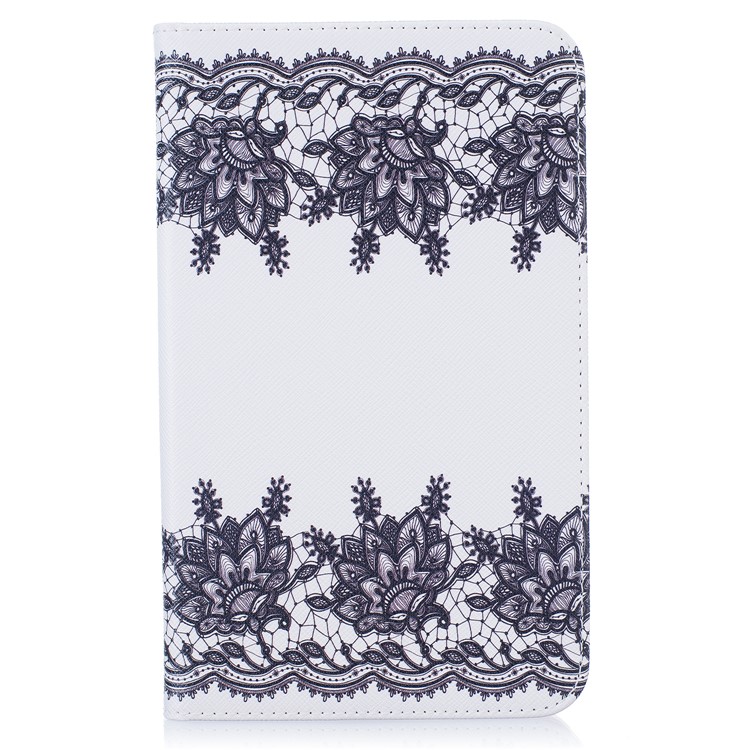 Patterned Wallet Leather Folio Case with Stand for Samsung Galaxy Tab A 7.0 T280 T285 - Lace Flowers-1