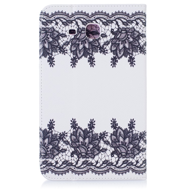 Patterned Wallet Leather Folio Case with Stand for Samsung Galaxy Tab A 7.0 T280 T285 - Lace Flowers-2