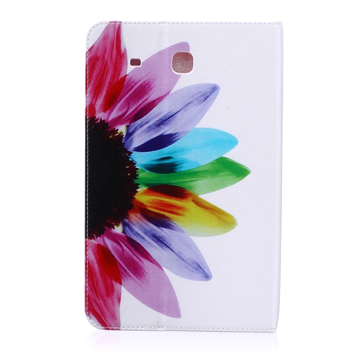 Pattern Printing Leather Wallet Protection Case for Samsung Galaxy Tab E 9.6 T560 - Colorful Petals-2