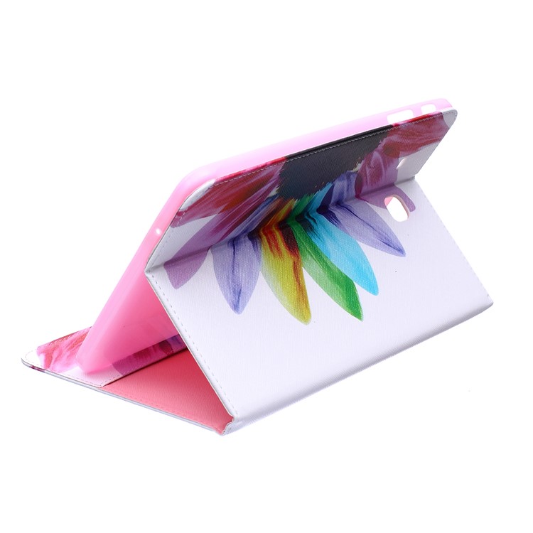 Pattern Printing Leather Wallet Protection Case for Samsung Galaxy Tab E 9.6 T560 - Colorful Petals-3