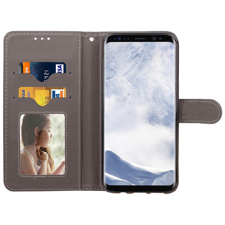For Samsung Galaxy S8 G950 Multi-color Dots Pattern Leather Wallet Stand Mobile Phone Cover - Black-10