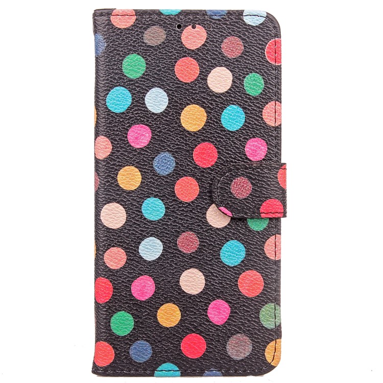 For Samsung Galaxy S8 G950 Multi-color Dots Pattern Leather Wallet Stand Mobile Phone Cover - Black-2