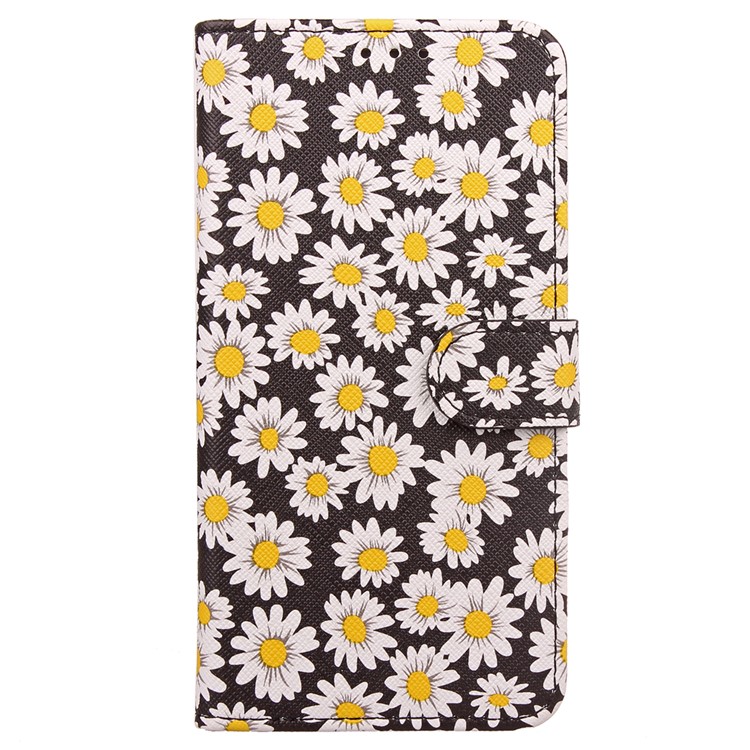 Blooming Chrysanthemum Pattern TPU+PU Leather Wallet Stand Case for Samsung Galaxy S8 Plus G955 - Brown-2