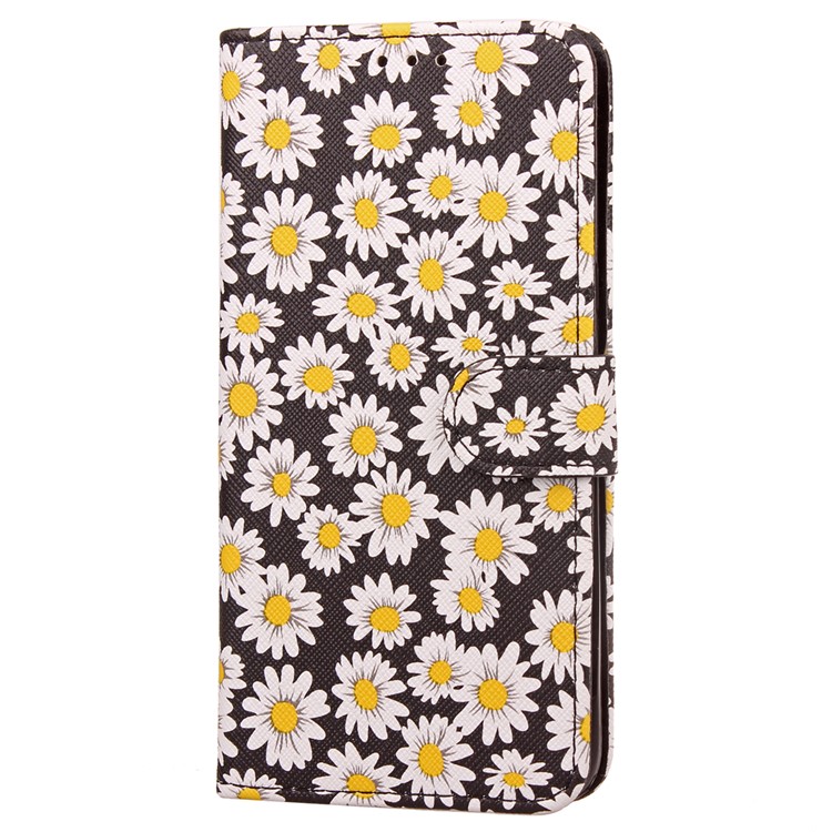 Blooming Chrysanthemum Pattern TPU+PU Leather Wallet Stand Case for Samsung Galaxy S8 Plus G955 - Brown-4