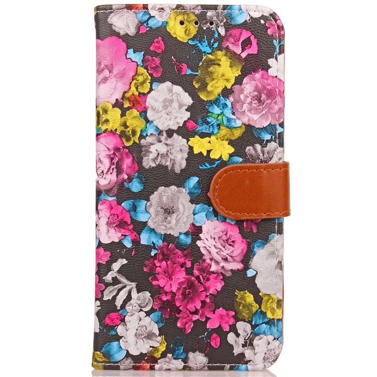 For Samsung Galaxy S8 G950 Ink Painting Flower Pattern Leather Wallet Stand Case - Rose-3