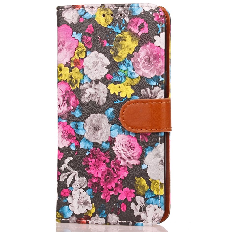 For Samsung Galaxy S8 G950 Ink Painting Flower Pattern Leather Wallet Stand Case - Rose-4