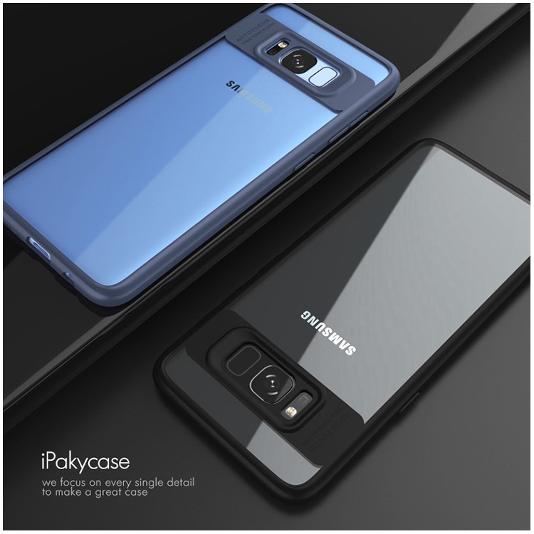 IPAKY para Samsung Galaxy S8 G950 marco híbrido TPU + Clear Acrylic Back Phone Cover - Negro-6