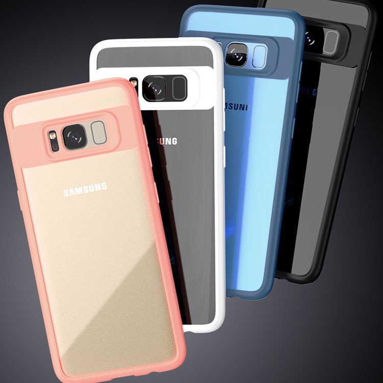 IPAKY para Samsung Galaxy S8 G950 marco híbrido TPU + Clear Acrylic Back Phone Cover - Negro-8