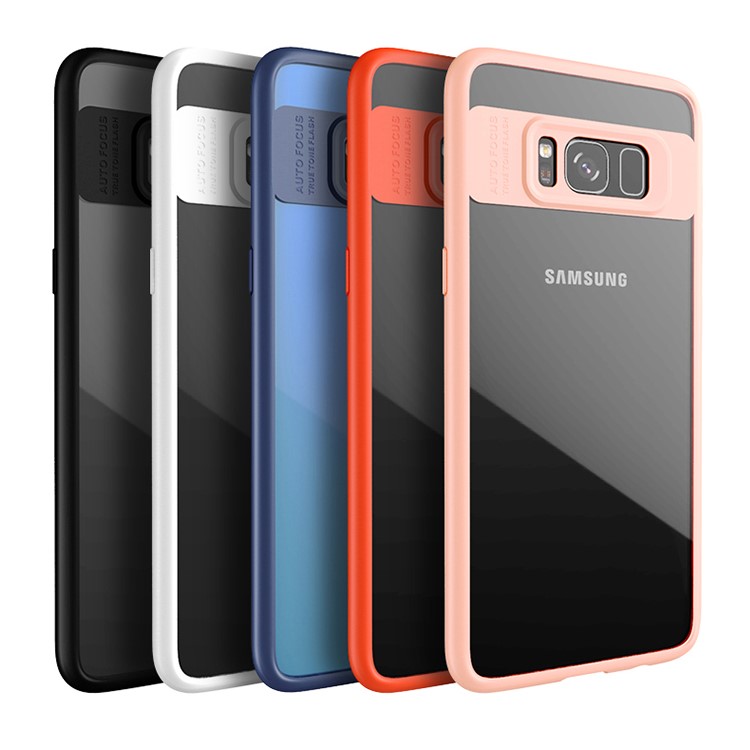 IPAKY para Samsung Galaxy S8 G950 marco híbrido TPU + Clear Acrylic Back Phone Cover - Negro-9