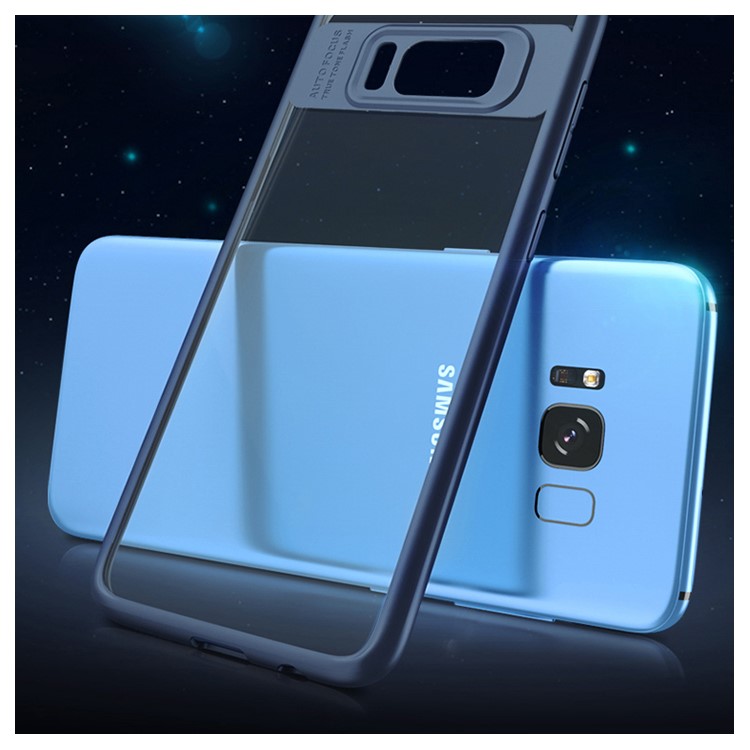 IPAKY TPU Frame + Clear Acrylic Back Hybrid Cover for Samsung Galaxy S8 G950 - Blue-6