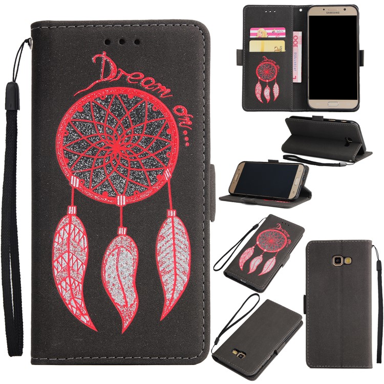 Dream Catcher Pattern Wallet Leather Phone Case for Samsung Galaxy A7 (2017) SM-A720F - Black-1