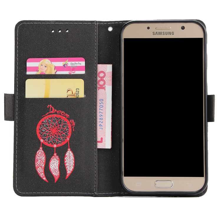 Dream Catcher Pattern Wallet Leather Phone Case for Samsung Galaxy A7 (2017) SM-A720F - Black-4