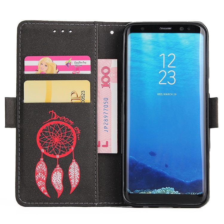 Dream Catcher Pattern Leather Wallet Stand Case with Strap for Samsung Galaxy S8 G950 - Black-4