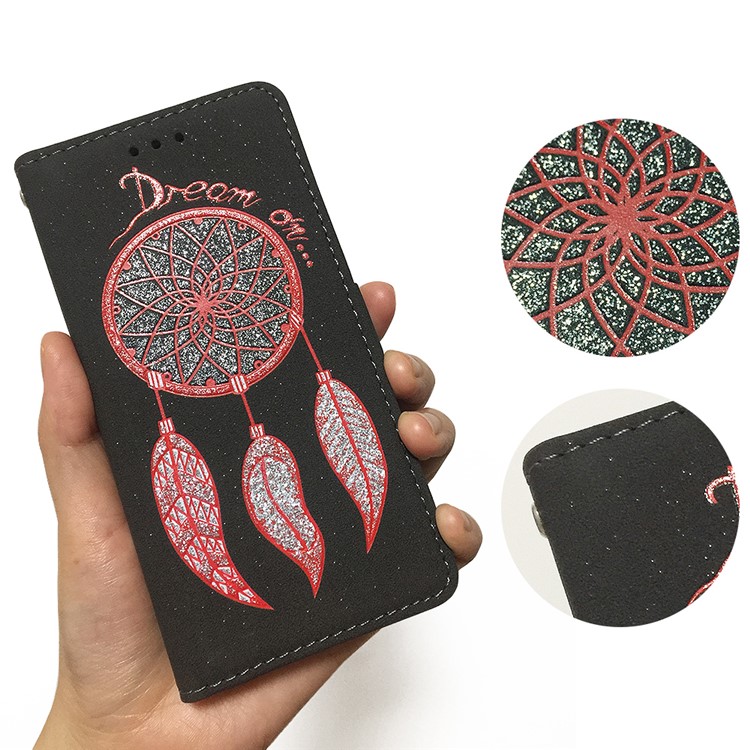 Dream Catcher Pattern Leather Wallet Stand Case with Strap for Samsung Galaxy S8 G950 - Black-9
