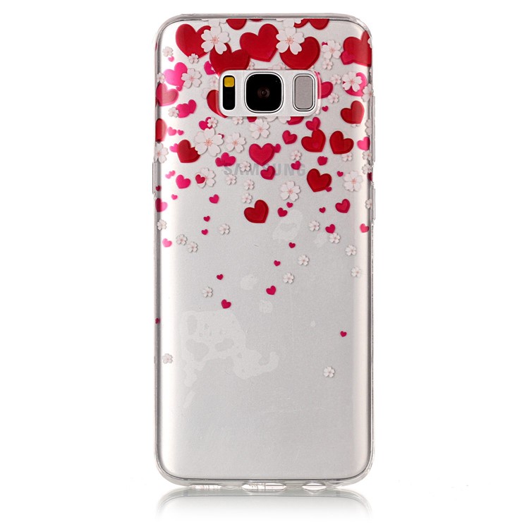 IMD Pattern TPU Phone Case for Samsung Galaxy S8 G950 - Hearts and Flowers-1