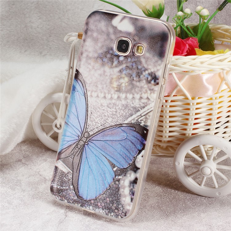 

Softlyfit Embossing TPU Cell Phone Cover for Samsung Galaxy A5 (2017) - Blue Butterfly, Galaxy A5 (2017)