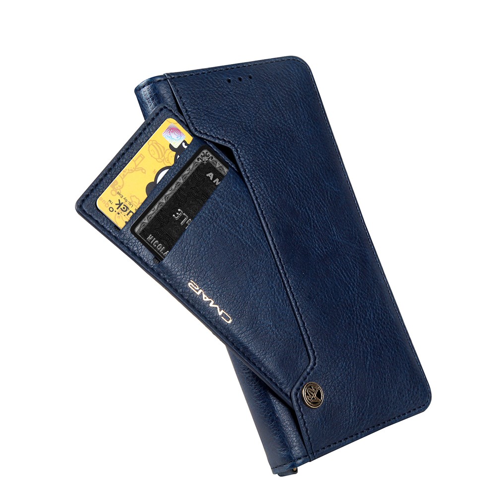 Spanal CMAI2 Ranuras PU Cubierta de Cuero Para Samsung Galaxy S8 G950 - Azul Oscuro