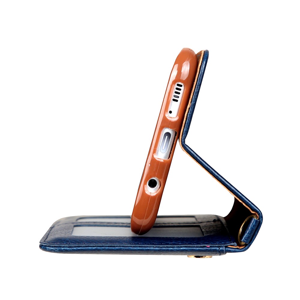 CMAI2 Stand Card Slots PU Leather Flip Cover for Samsung Galaxy S8 G950 - Dark Blue-15