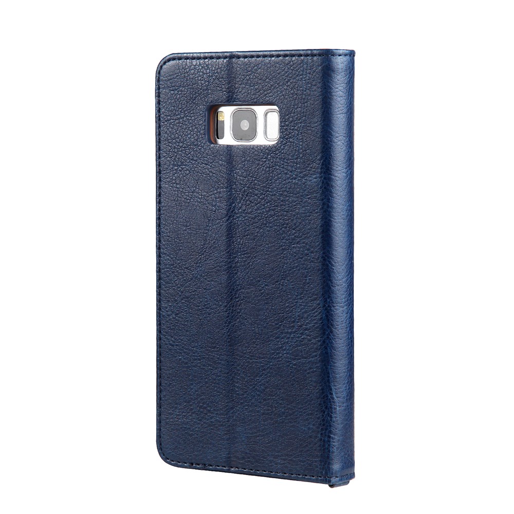 Spanal CMAI2 Ranuras PU Cubierta de Cuero Para Samsung Galaxy S8 G950 - Azul Oscuro