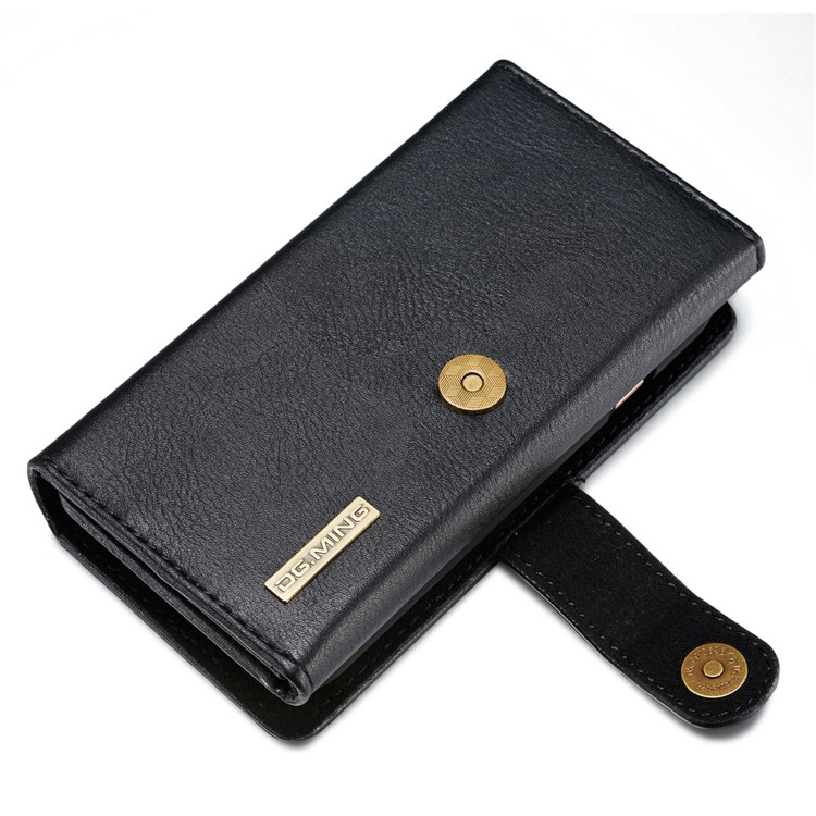 DG.MING for Samsung Galaxy S8+ G955 Split Leather Multi-slot Tri-fold Wallet + Detachable PC Case - Black-13