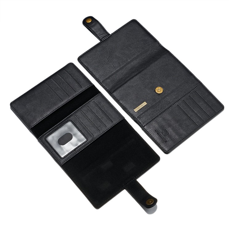 DG.MING for Samsung Galaxy S8+ G955 Split Leather Multi-slot Tri-fold Wallet + Detachable PC Case - Black-14