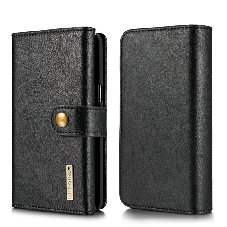 DG.MING for Samsung Galaxy S8+ G955 Split Leather Multi-slot Tri-fold Wallet + Detachable PC Case - Black-2