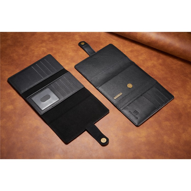 DG.MING for Samsung Galaxy S8+ G955 Split Leather Multi-slot Tri-fold Wallet + Detachable PC Case - Black-21