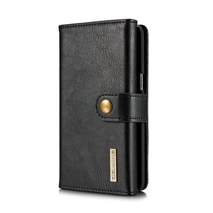 DG.MING for Samsung Galaxy S8+ G955 Split Leather Multi-slot Tri-fold Wallet + Detachable PC Case - Black-3
