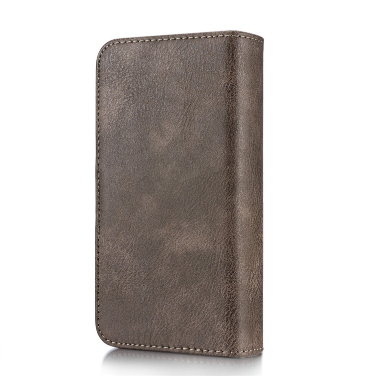 DG.MING Split Leather Multi-slot Purse with Inner PC Back Case for Samsung Galaxy S8 Plus G955 - Coffee-4