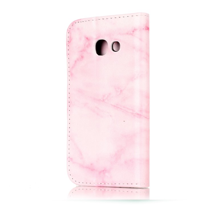 For Samsung Galaxy A5 (2017) SM-A520F Stand Leather Wallet Cover Case - Pink Marble-3
