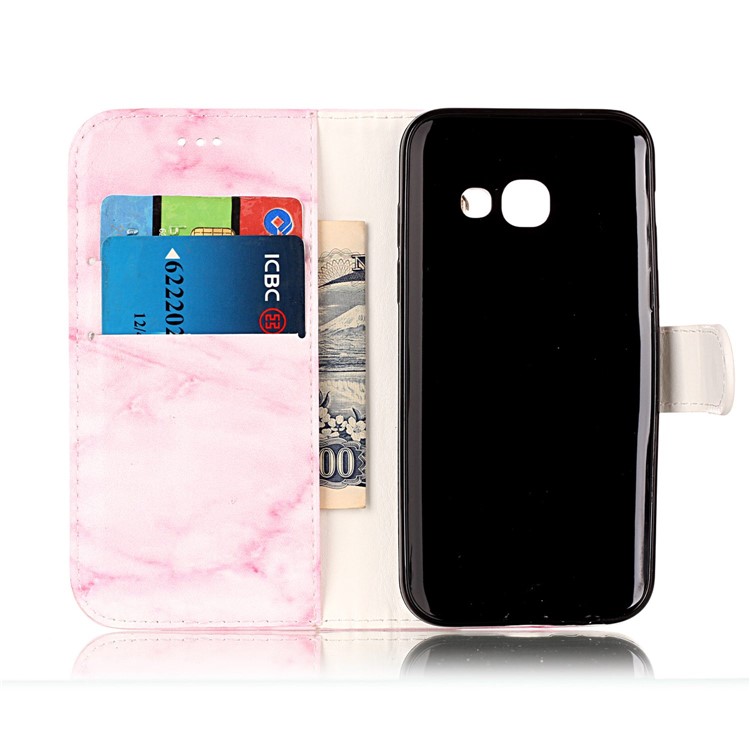 For Samsung Galaxy A5 (2017) SM-A520F Stand Leather Wallet Cover Case - Pink Marble-4