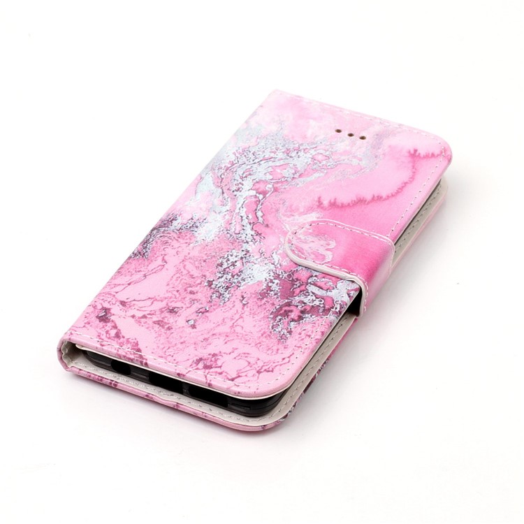 Patterned Leather Wallet Mobile Phone Casing for Samsung Galaxy A3 SM-A310F (2016) - Rose and Grey Lava Pattern-5