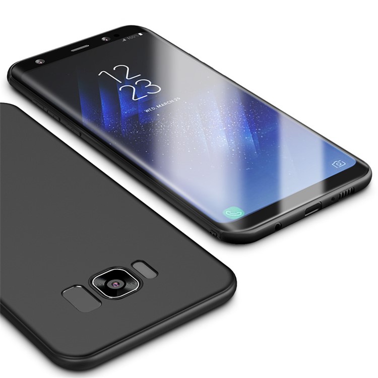 CAFELE mate contra-huella digital 0.6mm ultra--delgado caso de TPU trasero para Samsung Galaxy S8 G950 - Negro-1