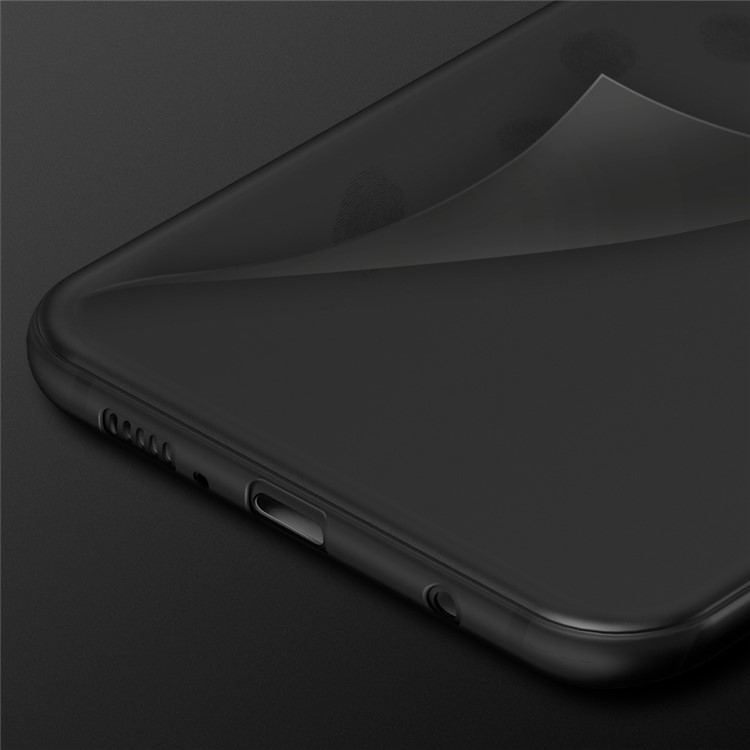 CAFELE mate contra-huella digital 0.6mm ultra--delgado caso de TPU trasero para Samsung Galaxy S8 G950 - Negro-3