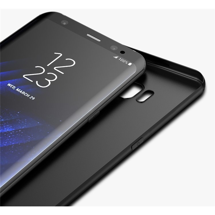 CAFELE mate contra-huella digital 0.6mm ultra--delgado caso de TPU trasero para Samsung Galaxy S8 G950 - Negro-4