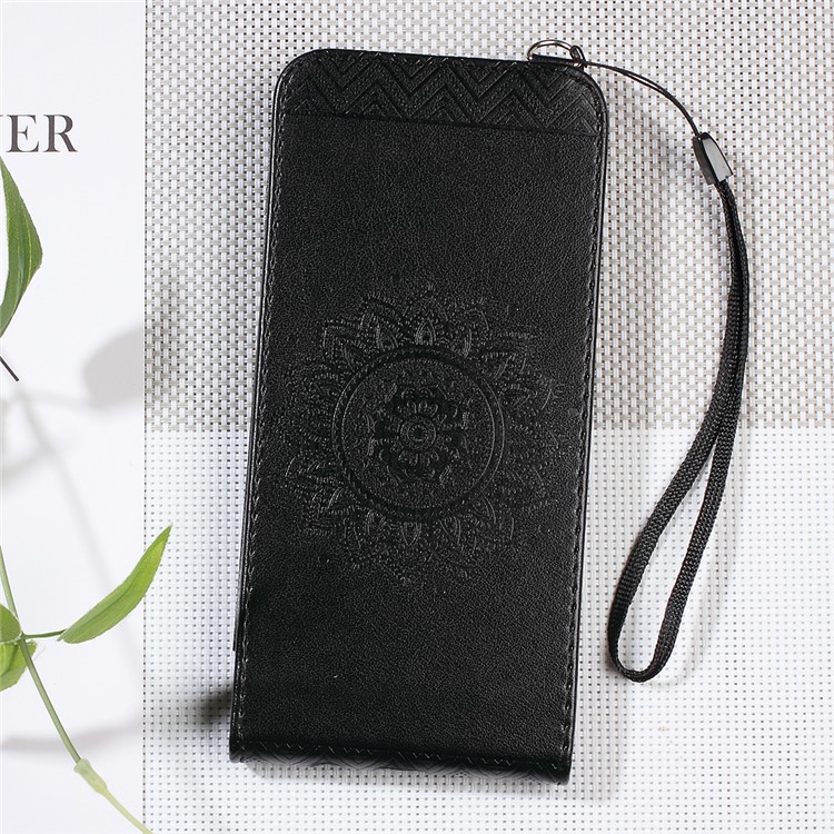 Mandala Flower Vertical Flip Leather Wallet Case Stand for Samsung Galaxy S8+ SM-G955 - Black-1