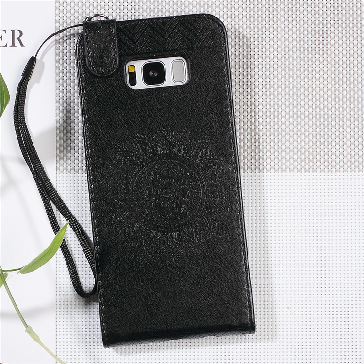 Mandala Flower Vertical Flip Leather Wallet Case Stand for Samsung Galaxy S8+ SM-G955 - Black-2