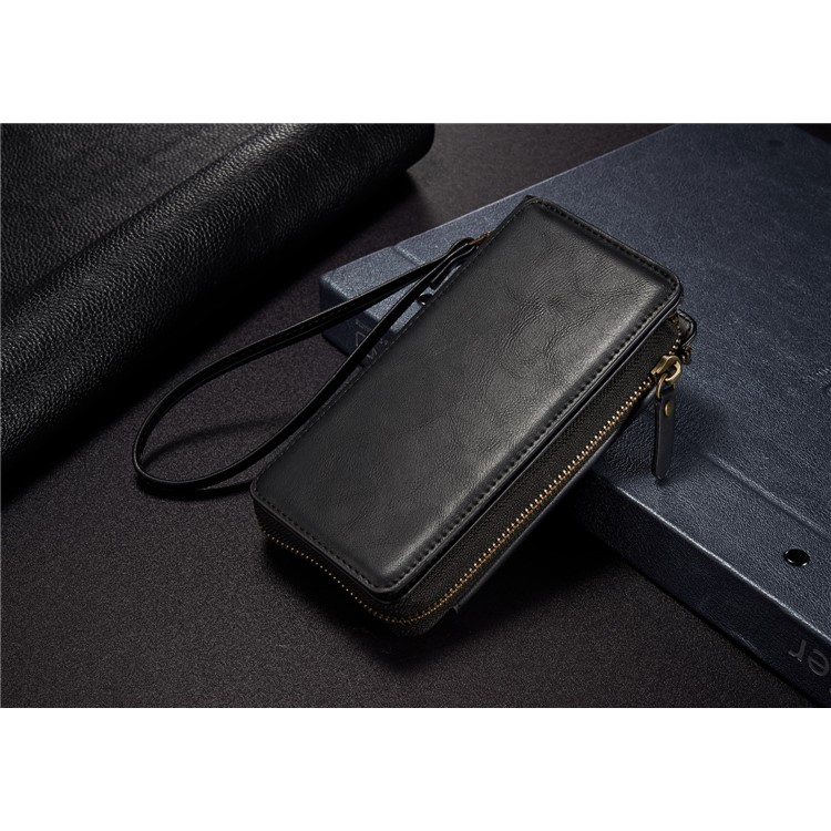 Retro Detachable TPU Cover Zipper Pocket Leather Wallet Phone Case for Samsung Galaxy S8 Plus G955 - Black-4