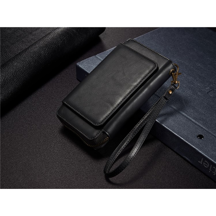 Retro Detachable TPU Cover Zipper Pocket Leather Wallet Phone Case for Samsung Galaxy S8 Plus G955 - Black-6